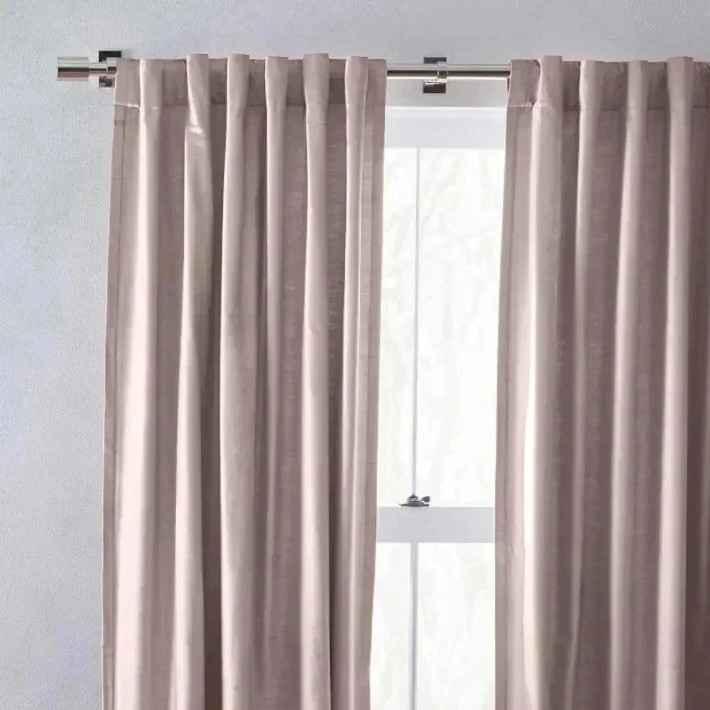 [West Elm] NWOT Luster Velvet Curtain - Dusty Blush